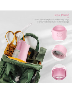 Botella de Agua Plegable para Perros SOICTA 550ml Rosa 2