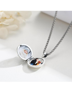 Collar Locket Plata Esterlina 925 Árbol de la Vida 18mm 2