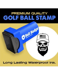 Sello de Pelota de Golf HODL 21 - Marcador Reutilizable Barba de Calavera 2