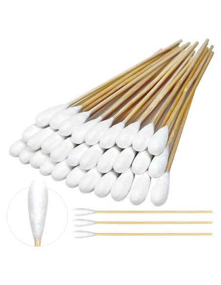 Hisopos de Algodón de Bambú para Limpieza de Oídos - 100 Pcs