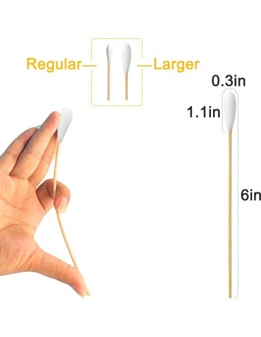 Hisopos de Algodón de Bambú para Limpieza de Oídos - 100 Pcs