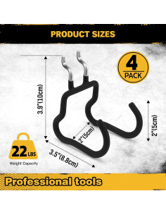 Ganchos Curvados para Tablero Perforado ELEAD - 4 Piezas, 9.98 kg 2