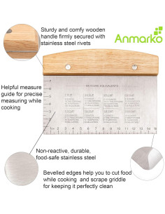 Cortador de masa y raspador de acero inoxidable Anmarko 15x12 cm 2