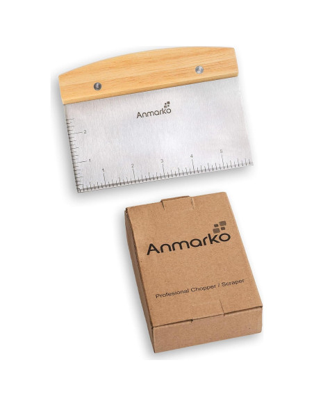 Cortador de masa y raspador de acero inoxidable Anmarko 15x12 cm