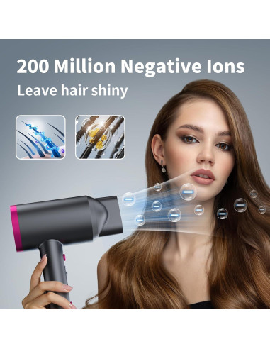 Secador de Pelo Iónico ANNE BETTY 1800W con Difusor y Boquilla