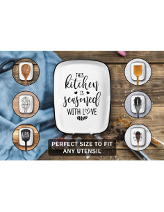 Soporte de Cuchara de Cerámica Hvukeke con Diseño Divertido 2