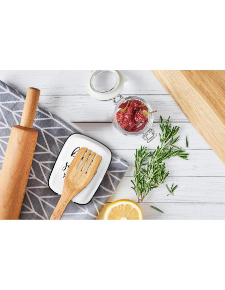 Soporte de Cuchara de Cerámica Hvukeke con Diseño Divertido