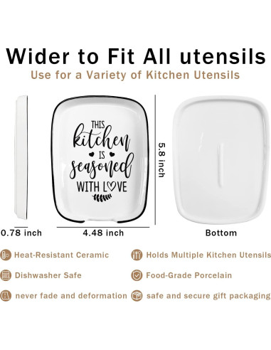 Soporte de Cuchara de Cerámica Hvukeke con Diseño Divertido