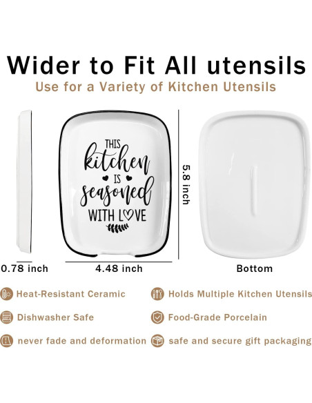 Soporte de Cuchara de Cerámica Hvukeke con Diseño Divertido