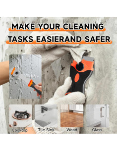 Juego de 6 herramientas de raspado Fenikara - 3 raspadores y 40 cuchillas 2