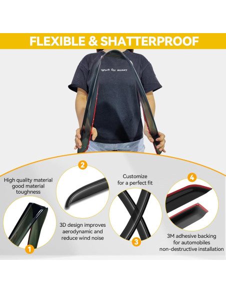 Viseras de Ventana CMVT Auto para Toyota Corolla 2009-2013