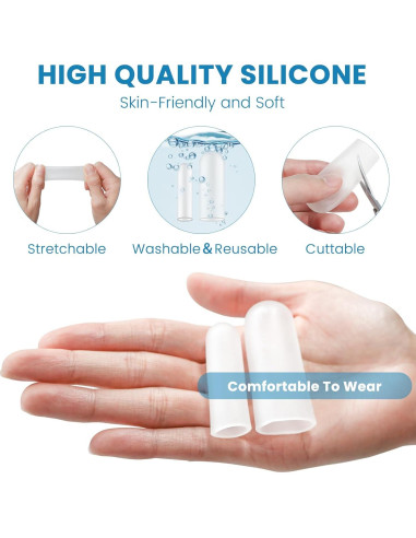 20 Fundas de Dedos de Silicona Happiby - Grandes y Pequeñas