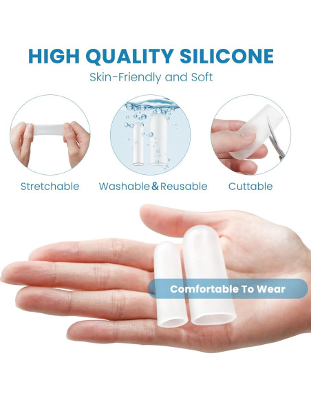 20 Fundas de Dedos de Silicona Happiby - Grandes y Pequeñas