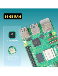 Kit iRasptek Raspberry Pi 5 16GB RAM + 128GB OS + Caja Metal 2