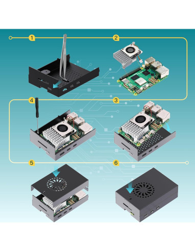 Kit iRasptek Raspberry Pi 5 16GB RAM + 128GB OS + Caja Metal