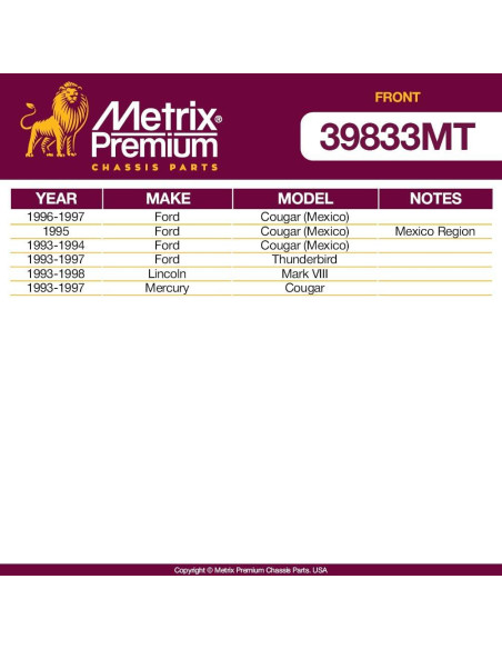 Enlace de Estabilizador Delantero Metrix K8635 para Ford Cougar