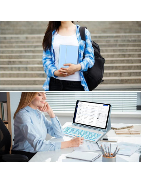 Funda Teclado Samsung Galaxy Tab A9 Plus 11" 2023 Retroiluminada