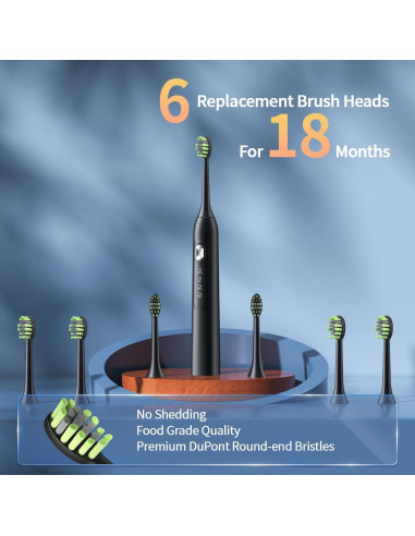 Cepillo de Dientes Eléctrico OasiSmile Sonic 42000 VPM 6 Cabezas