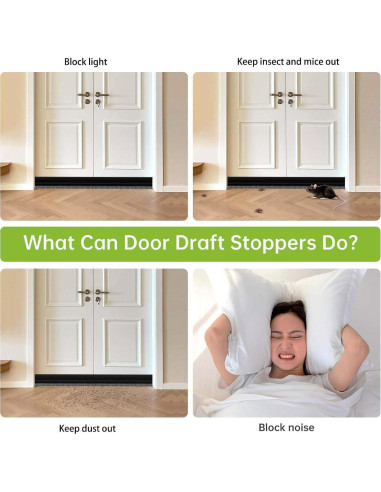 2 PCS Cepillo de Puerta Barrido Inferior DINGLIAN 5.08 cm x 99 cm Negro