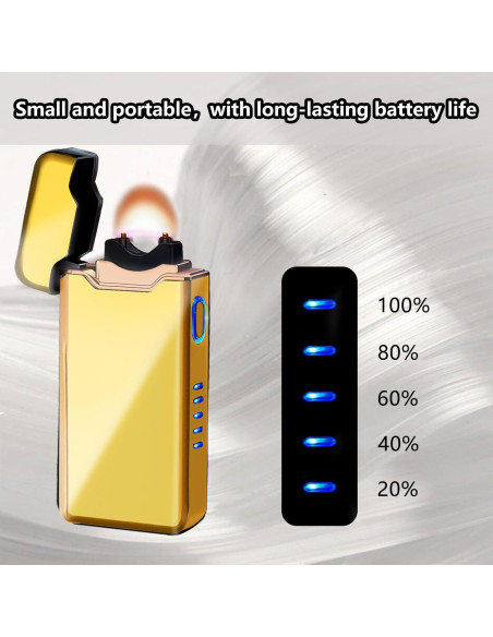 Encendedor Eléctrico a Prueba de Viento SKRFIRE Oro - Recargable USB