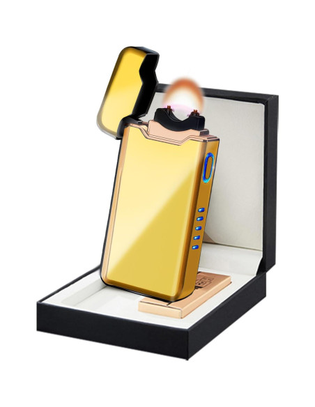 Encendedor Eléctrico a Prueba de Viento SKRFIRE Oro - Recargable USB