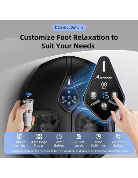 Masajeador de pies Shiatsu ALLYOUGER AYG-511 con calor y vibración