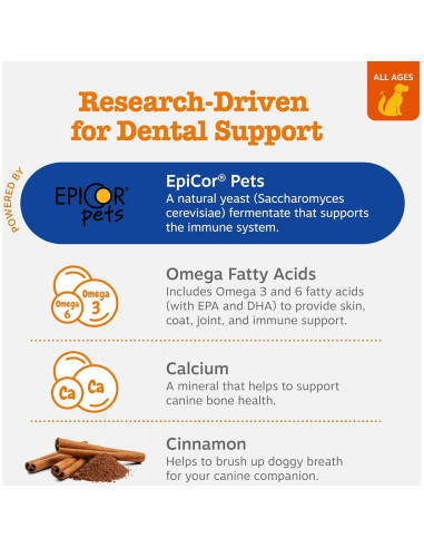 Huesos Dentales Zesty Paws Medianos - 12 unidades - Canela