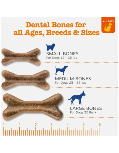 Huesos Dentales Zesty Paws Medianos - 12 unidades - Canela