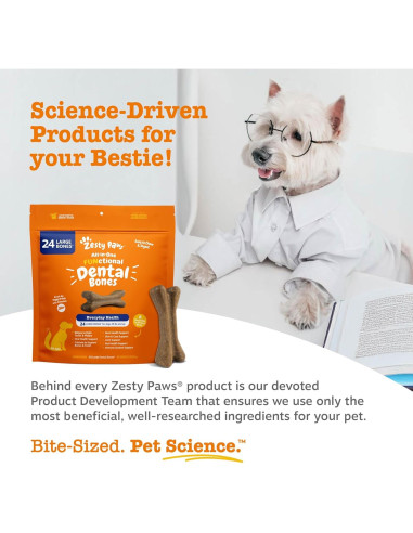 Huesos Dentales Zesty Paws Medianos - 12 unidades - Canela