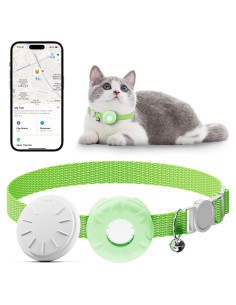 Rastreador GPS para Gatos HONGTOP, Collar Verde, Sin Cuota Mensual