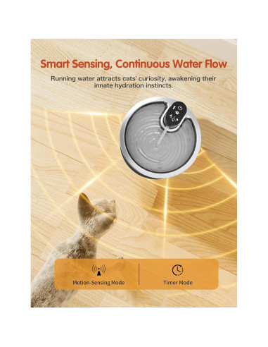 Fuente de Agua Inalámbrica Acero Inoxidable Jzla Pro 3.2L