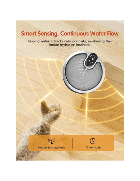 Fuente de Agua Inalámbrica Acero Inoxidable Jzla Pro 3.2L