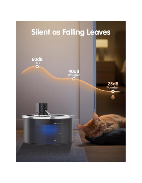 Fuente de Agua Inalámbrica Acero Inoxidable Jzla Pro 3.2L