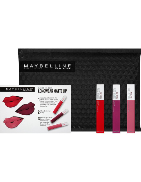 Kit de Pintalabios Mate Maybelline NY 3-Pack Larga Duración