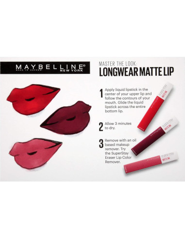 Kit de Pintalabios Mate Maybelline NY 3-Pack Larga Duración