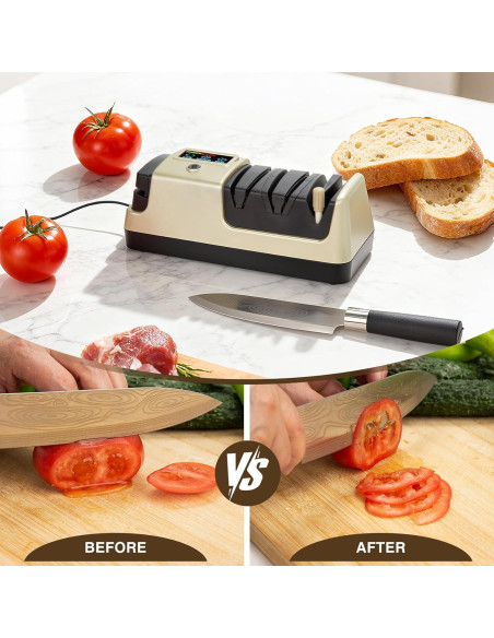 Afilador de Cuchillos Eléctrico 5 en 1 Ceelpeopar Rubio Claro