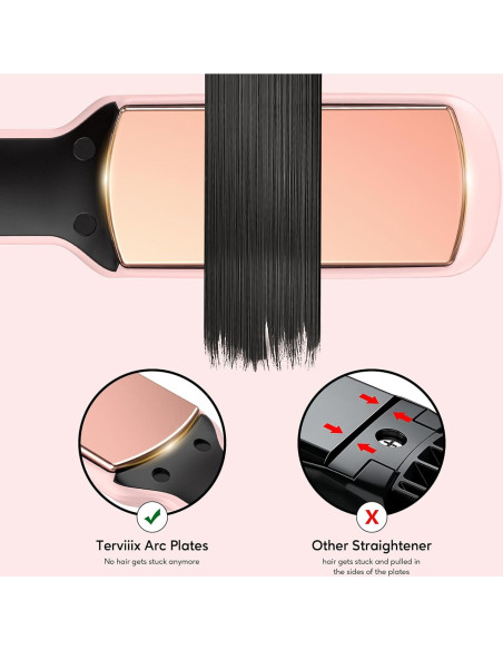 Plancha de Pelo Terviiix Titanio Rosa 1.75'' 5 Temperaturas