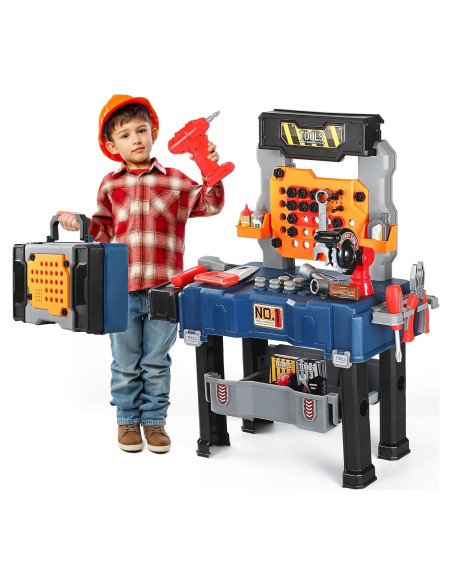 Banco de herramientas para niños Honeystar 65 piezas azul marino