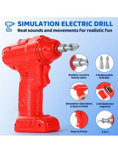 Banco de herramientas para niños Honeystar 65 piezas azul marino