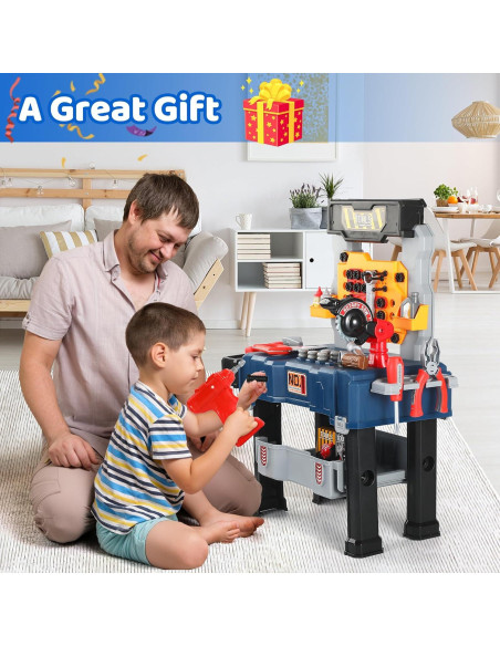 Banco de herramientas para niños Honeystar 65 piezas azul marino