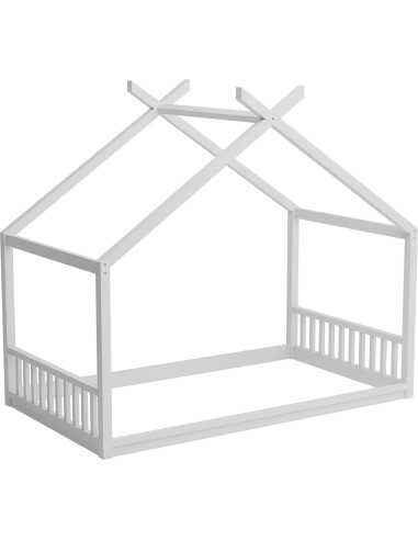 Cama Montessori Twin Bellemave en forma de casa blanca