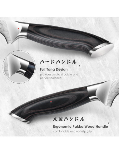 Cuchillo de Filete SHAN ZU 17.8 cm Acero Alto Carbono Pakkawood