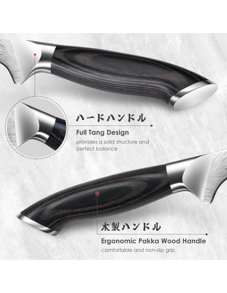 Cuchillo de Filete SHAN ZU 17.8 cm Acero Alto Carbono Pakkawood