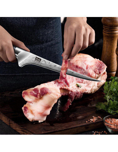 Cuchillo de Filete SHAN ZU 17.8 cm Acero Alto Carbono Pakkawood