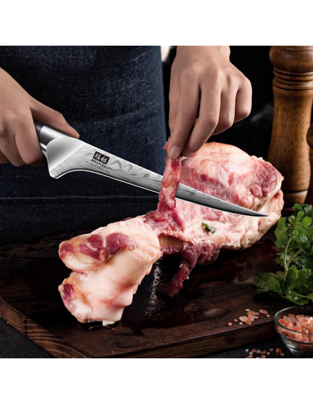 Cuchillo de Filete SHAN ZU 17.8 cm Acero Alto Carbono Pakkawood