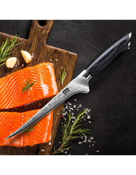 Cuchillo de Filete SHAN ZU 17.8 cm Acero Alto Carbono Pakkawood