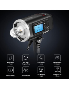 Flash Estroboscópico Godox AD600BM 600Ws GN87 Inalámbrico 2