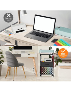 Carro de Manualidades Jchccu con Estación de Carga y 24 Soportes 2