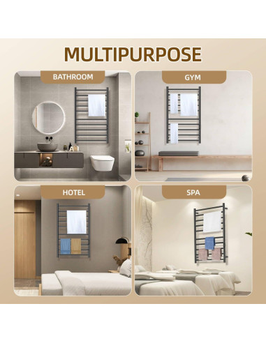 Soporte Calentador de Toallas Aquatrend 10 Barras Negro