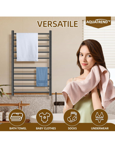 Soporte Calentador de Toallas Aquatrend 10 Barras Negro